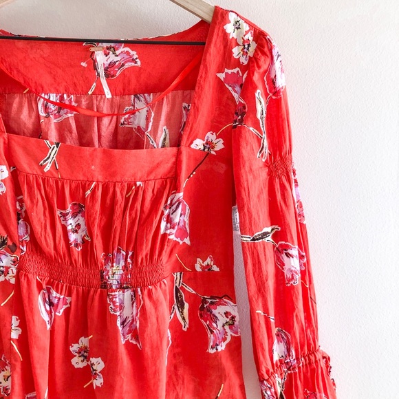 Free People Floral Square Neck Top - Picture 6 of 7